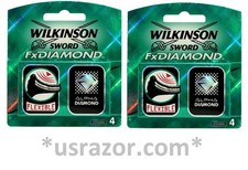 8 Wilkinson FX Diamond blades fit Schick Tracer Razor Cartridges Refills Shaver