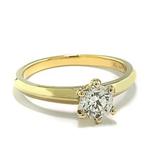 Brilliant Ring Solitaire 0.71 Carat IGI Expertise Cut Excellent 750 Gold New