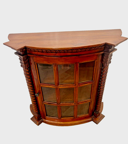 Vintage china cabinet curio - cabinet,