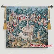 LARGE Hunt of the Unicorn Medieval Art Tapestry Wall Hanging Cotton 100% 55"x54"