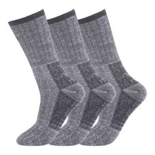 3 Pairs Men's Merino Wool Socks Outdoor Walking Work Boot thermal Socks 6-11