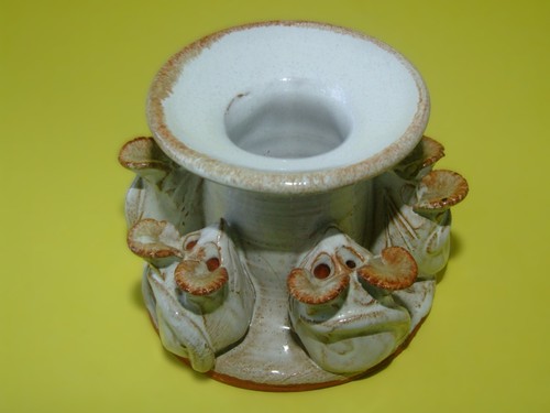 Lovely small pottery candle - pottery,