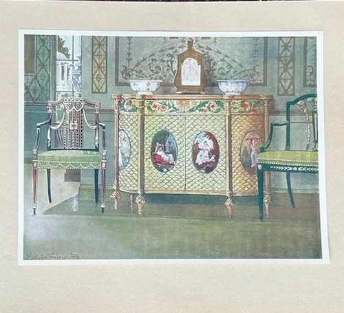 Print 18th century interior - print,