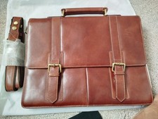 Visconti Unisex Real Leather Brown Satchel/Briefcase