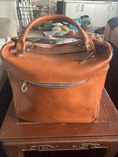 Vintage Leather Tote Bag /