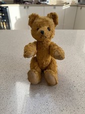 Antique Small Size Fully Articulated Mohair Bear Articulated  Golden Teddy Bear