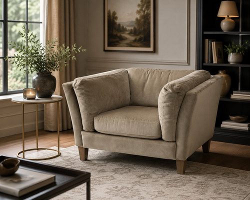 Velvet armchair grey mink - velvet,