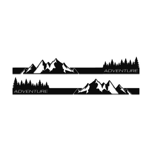 Adventure mountain side stripe - mountain,