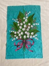 Vintage Lamont Irish Linen Tea Towel Lilly of Valley Kitchen Cloth- see descript