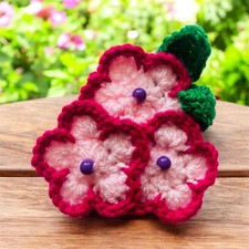 Handmade Flower Bouquet Brooch Boho Crochet Textile Jewellery gift Cottagecore
