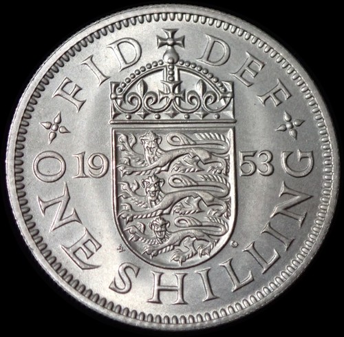 One shilling 1953 elizabeth - one,