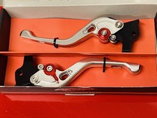 ITALJET DRAGSTER MK1 SILVER ANNODISED ALUMINIUM ADJUSTABLE DOG LEG BRAKE LEVERS