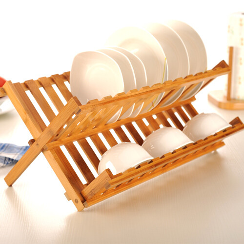 Folding dish drainer wooden - drainer, 2