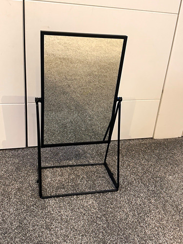 Black metal vanity mirror - black,