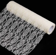 Ivory Homyhome Lace 30cm x  approx 22 Metre Roll wedding table runner/Chair Sash
