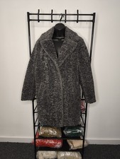 New Look Charcoal Teddy Coat Size 6