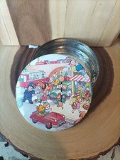 Vintage Small Tin Lollyland Sweet At Toytown Scene Few Small Dings Tarnished