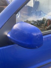 Vw Polo 6N2 Stubby Nearside, Passenger Side Mirror. Surf Blue LA5C. 1999-2001