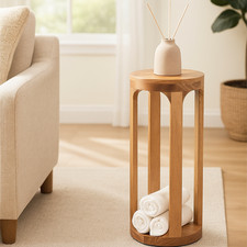 Wooden Slim Side Table Walnut