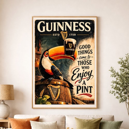 Vintage style guinness - vintage, print