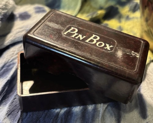 Vintage antique 1930s pin box - antique,