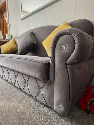 Grey leather seater - grey,