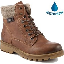 Rieker Womens Ladies Warm Lined Waterproof Brown Ankle Boots Size 4-8