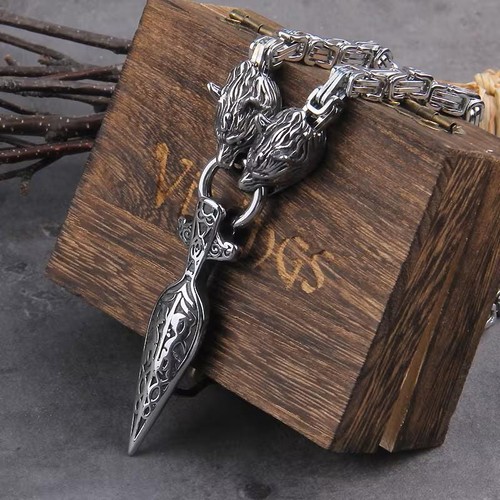 Northrune viking wolf necklace - northrune,