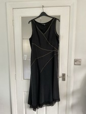 NITYA SILK EVENING DRESS SIZE 44 IN BLACK