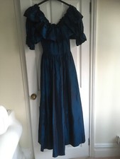 Vintage 1980s blue Ballgown Bridesmaid Dress Fits 8, with Sash and petticoat