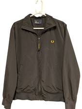 Fred Perry Black Bomber Jacket Nylon Full Zip Size Small, HE