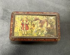 Rare Rowntree’s Of York Cocoa & Chocolate Illustrated Girl + St Bernard Tin