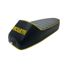 Vespa PX T5 Classic LML Ancillotti Seat Black with Yellow Logo & Double Piping