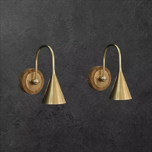 Handmade pair raw brass - handmade, of