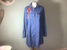 Women’s Lightweight Long Sleeve Denim Shirt Dress Size 12 By Apricot