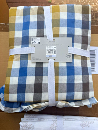 Home cotton linen check - linen,