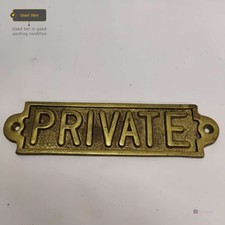 PRIVATE BRASS SIGN RETRO PLAQUE OFFICE TOILET HOME DECOR NO SCREWS