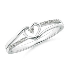 Women Lady Love Heart Wedding Band 14K White Gold Over Anniversary Gift Size J-T