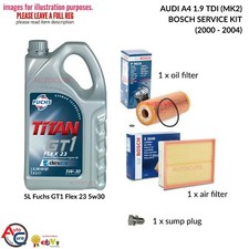 AUDI A4 1.9 TDI 00-04 BOSCH SERVICE KIT (MK2) DIESEL 5L FLEX 23 5W30 + 2 FILTERS