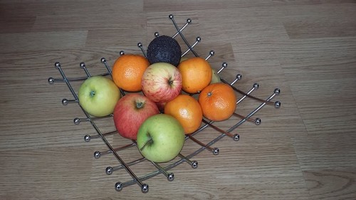 Chrome fruit bowl - fruit,