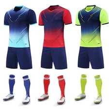 UK Stock Kids Boys Girls Football Kits Soccer Training Suit Sportswear 3pcs Set