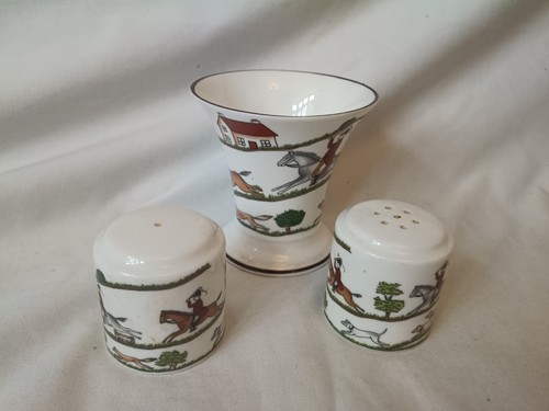 Coalport hunting scene salt - scene,