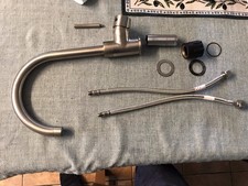 Cooke & Lewis Katiki Nickel effect Kitchen Pin Side Lever Tap - Metallics