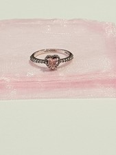 pandora elevated pink heart ring size 58