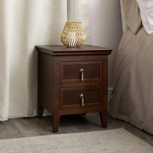 Dark brown wooden reeded - dark, 2