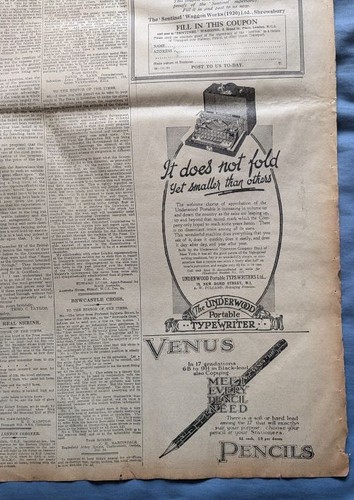 Times newspaper 1920 underwood - newspaper,