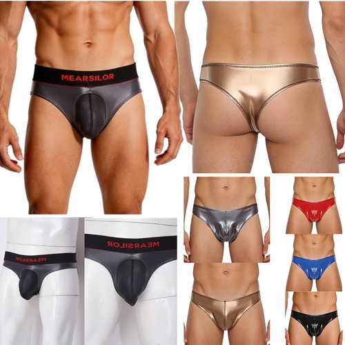 Mens leather briefs low - leather,