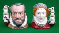 ROYAL DOULTON - QUEEN ELIZABETH I & KING PHILIP OF SPAIN - D6821& D6822.