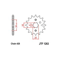 Steel Sprocket P428 D15 Sunstar Yamaha 80 TZR RR 1996-2015