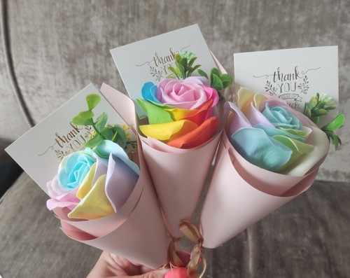 Rose flower rainbow small - ,